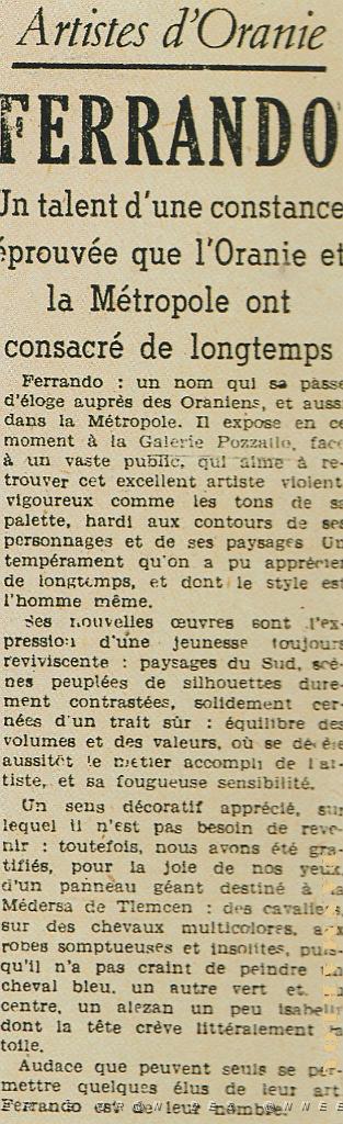 AUGUSTIN FERRANDO 1880-1957 (14) L'Echo d'Alger 07 novembre 1953.jpg